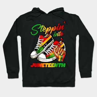 Stepping Into Juneteenth Afro Woman Black Girls Sneakers Men Hoodie